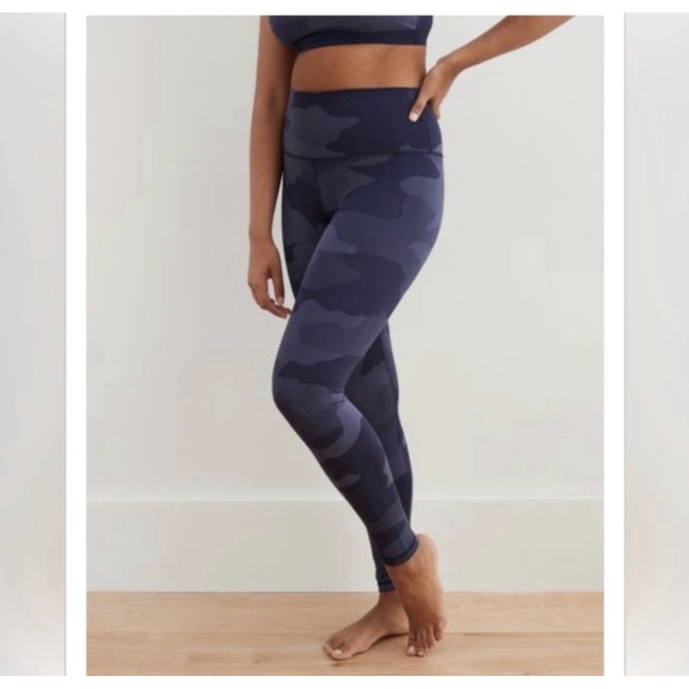 Aerie Blue Camo Chill Play Move Leggings Size Womens Sz Small High Waisted‎ Full